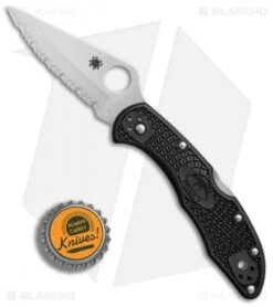 Spyderco Delica 4 Knife Black FRN Folder (2.88" Satin Full Serr) C11SBK 9 Spyderco Delica 4 Knife Black FRN Folder (2.88" Satin Full Serr) C11SBK -Spyderco Sales Spyderco Delica 4 black FRN satin full serr BHQ 1560 er bottlecap