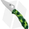 Spyderco Delica 4 Knife Flat Ground Zome Green/Yellow FRN (2.8" S30V) C11ZFPYL -Spyderco Sales Spyderco Delica 4 flat grind Zome Green Yellow FRN satin BHQ 76574 er