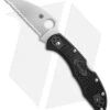 Spyderco Delica 4 Wharncliffe Knife Black FRN (2.8" Satin Full Serr) C11FSWCBK -Spyderco Sales Spyderco Delica 4 wharncliffe black FRN satin full serr BHQ 50814 er