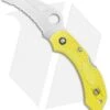 Spyderco Dragonfly 2 Hawkbill Salt Knife Yellow FRN (2.3" Satin Serr) C28SYL2HB -Spyderco Sales Spyderco Dragonfly 2 Hawkbill Salt Knife Yellow FRN Satin Serr C28SYL2HB BHQ 74492 jr