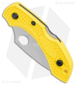 Spyderco Dragonfly 2 Salt Lockback Knife Yellow FRN (2.25" Satin H2) C28PYL2 -Spyderco Sales Spyderco Dragonfly 2 Salt Yellow FRN Satin BHQ 9301 jr spine