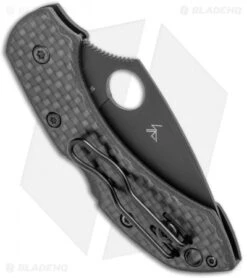 Spyderco Dragonfly Lockback Knife Carbon Fiber (2.25" Black CRU-WEAR) 8 Spyderco Dragonfly Lockback Knife Carbon Fiber (2.25" Black CRU-WEAR) -Spyderco Sales Spyderco Dragonfly LB CF Black C28CFPBK BHQ 123707 jr side