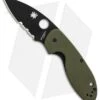 Spyderco Efficient Liner Lock Knife Green G-10 (3" Black Serr) C216GPSGRBK -Spyderco Sales Spyderco Efficient Green G10 Black Part Serr BHQ 85710 er