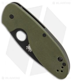 Spyderco Efficient Liner Lock Knife Green G-10 (3" Black Serr) C216GPSGRBK -Spyderco Sales Spyderco Efficient Green G10 Black Part Serr BHQ 85710 er spine