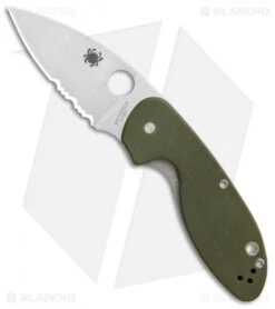 Spyderco Efficient Liner Lock Knife Green G-10 (3" Satin Serr) C216GPSGR