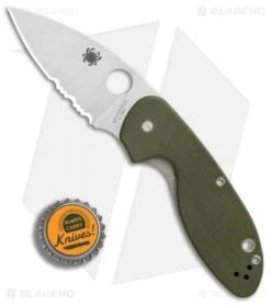 Spyderco Efficient Liner Lock Knife Green G-10 (3" Satin Serr) C216GPSGR -Spyderco Sales Spyderco Efficient Green G10 Part Serr BHQ 85709 er bottlecap