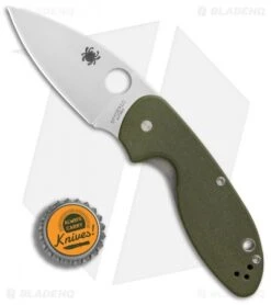 Spyderco Efficient Liner Lock Knife Green G-10 (3" Satin) C216GPGR -Spyderco Sales Spyderco Efficient Green G10 Plain BHQ 85707 er bottlecap