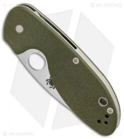 Spyderco Efficient Liner Lock Knife Green G-10 (3" Satin) C216GPGR -Spyderco Sales Spyderco Efficient Green G10 Plain BHQ 85707 er spine