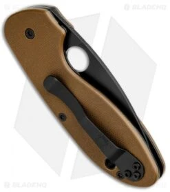 Spyderco Efficient Liner Lock Knife Brown G-10 (3" Black) C216GPBNBK -Spyderco Sales Spyderco Efficient LL Brown G 10 Black C216GPBNBK BHQ 88532 jr side