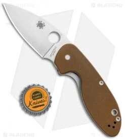 Spyderco Efficient Liner Lock Knife Brown G-10 (3" Satin) C216GPBN -Spyderco Sales Spyderco Efficient LL Brown G 10 Satin SC216GPBN BHQ 87891 jr bottlecap