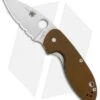 Spyderco Efficient Liner Lock Knife Brown G-10 (3" Satin Serr) C216GPSBBN -Spyderco Sales Spyderco Efficient LL Brown G 10 Satin Serr C216GPSBN BHQ 88533 jr