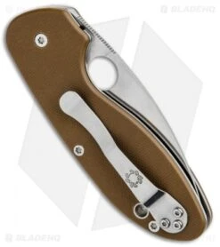 Spyderco Efficient Liner Lock Knife Brown G-10 (3" Satin Serr) C216GPSBBN -Spyderco Sales Spyderco Efficient LL Brown G 10 Satin Serr C216GPSBN BHQ 88533 jr side