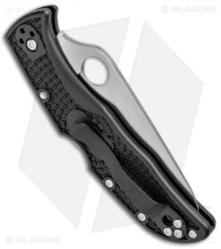 Spyderco Endela Lightweight Lockback Knife Black FRN (3.41" Satin Serr) C243SBK -Spyderco Sales Spyderco Endela Lightweight LB Black FRN Satin Serr C243SBK BHQ 97497 jr side