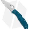 Spyderco Endela Lightweight Lockback Blue FRN (3.4" Serr) C243FSK390 -Spyderco Sales Spyderco Endela Lightweight LB Blue FRN Serr BHQ 121040 jr