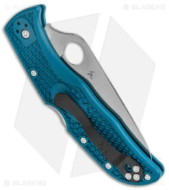 Spyderco Endela Lightweight Lockback Blue FRN (3.4" Serr) C243FSK390 8 Spyderco Endela Lightweight Lockback Blue FRN (3.4" Serr) C243FSK390 -Spyderco Sales Spyderco Endela Lightweight LB Blue FRN Serr BHQ 121040 jr side