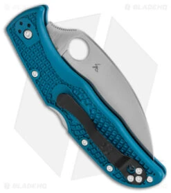 Spyderco Endela Lightweight Wharncliffe Knife Blue FRN (3.4" Satin K390) -Spyderco Sales Spyderco Endela Lightweight Wharncliffe Blue FRN Satin BHQ 145706 jr side