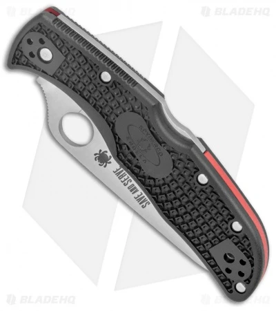 Spyderco Endela Thin Red Line Knife Black FRN (3.4" Serr Satin) C243FPSBKRD 4 Spyderco Endela Thin Red Line Knife Black FRN (3.4" Serr Satin) C243FPSBKRD - Image 2