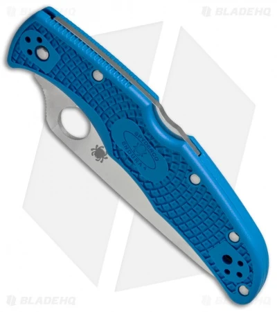Spyderco Endura 4 Knife Flat Ground Blue FRN (3.75" Satin Plain) C10FPBL 4 Spyderco Endura 4 Knife Flat Ground Blue FRN (3.75" Satin Plain) C10FPBL - Image 2