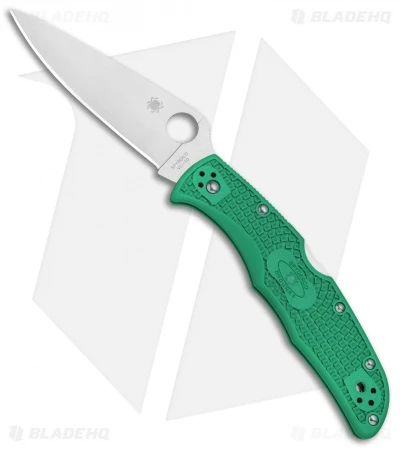 Spyderco Endura 4 Knife Flat Ground Green FRN (3.75" Satin) C10FPGR 3 Spyderco Endura 4 Knife Flat Ground Green FRN (3.75" Satin) C10FPGR