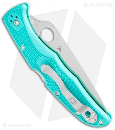 Spyderco Endura 4 Knife Flat Ground Tantalizing Teal FRN (3.75" Satin) 5 Spyderco Endura 4 Knife Flat Ground Tantalizing Teal FRN (3.75" Satin) - Image 3