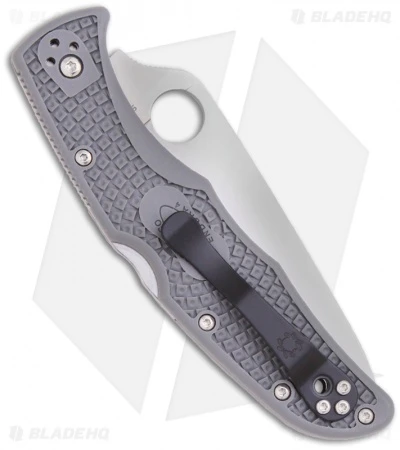 Spyderco Endura 4 Knife Flat Ground Gray FRN (3.75" Satin Plain) C10FPGY 4 Spyderco Endura 4 Knife Flat Ground Gray FRN (3.75" Satin Plain) C10FPGY - Image 2