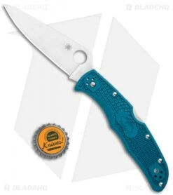 Spyderco Endura 4 Knife Flat Ground Blue FRN (3.75" Satin K390) C10FPK390 -Spyderco Sales Spyderco Endura 4 Knife Flat Ground Blue FRN Satin C10FPK390 BHQ 112407 jr bottlecap