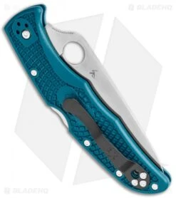 Spyderco Endura 4 Knife Flat Ground Blue FRN (3.75" Satin K390) C10FPK390 -Spyderco Sales Spyderco Endura 4 Knife Flat Ground Blue FRN Satin C10FPK390 BHQ 112407 jr side