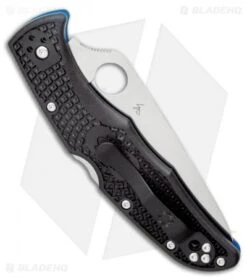 Spyderco Endura 4 Thin Blue Line Knife Black FRN (3.75" Serr Satin) C10FPSBKBL 7 Spyderco Endura 4 Thin Blue Line Knife Black FRN (3.75" Serr Satin) C10FPSBKBL -Spyderco Sales Spyderco Endura 4 Thin Blue Line Knife Black FRN 3.75 Serr Satin C10FPSBKBL BHQ 125862 LS Side