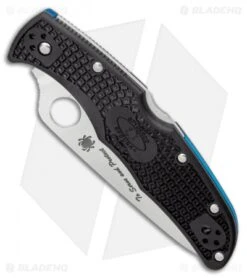 Spyderco Endura 4 Thin Blue Line Knife Black FRN (3.75" Serr Satin) C10FPSBKBL 6 Spyderco Endura 4 Thin Blue Line Knife Black FRN (3.75" Serr Satin) C10FPSBKBL -Spyderco Sales Spyderco Endura 4 Thin Blue Line Knife Black FRN 3.75 Serr Satin C10FPSBKBL BHQ 125862 LS Spine