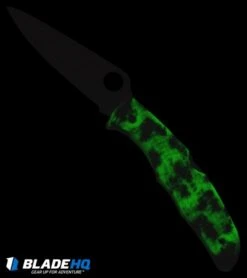 Spyderco Endura 4 Lockback Knife Glow Zome Green (3.75" Satin) GITD -Spyderco Sales Spyderco Endura Zome Glow Green FRN C10ZFPGITD BHQ 112070 jr glow