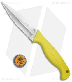 Spyderco Fish Hunter Salt Knife Yellow (4.39" Satin Full Serr) FB40SYL -Spyderco Sales Spyderco Fish Hunter Salt Yellow Full Serr FB40SYL BHQ 50837 jr bottlecap