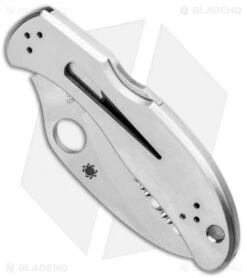 Spyderco Harpy Lockback Knife Stainless Steel (2.75" Satin Full Serr) C08S -Spyderco Sales Spyderco Harpy LB SS Satin Full Serr C08S BHQ 7476 jr side