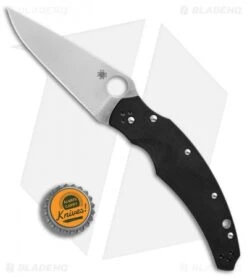 Spyderco Hennicke Opus Liner Lock Knife Black G-10 (3.75" Satin) C218GP -Spyderco Sales Spyderco Hennicke Opus black G10 satin BHQ 50830 er bottlecap