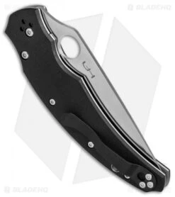 Spyderco Hennicke Opus Liner Lock Knife Black G-10 (3.75" Satin) C218GP -Spyderco Sales Spyderco Hennicke Opus black G10 satin BHQ 50830 er side