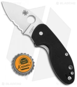 Spyderco Insistent Liner Lock Knife Black G-10 (2.48" Satin Serr) C246GPS -Spyderco Sales Spyderco Insistent LL Black G 10 Satin Serr C246GPS BHQ 97496 jr bottlecap