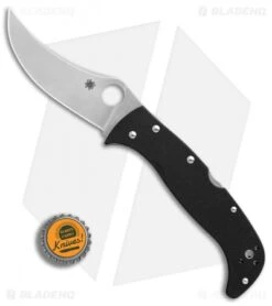 Spyderco James Keating Chinook 4 Lockback Knife Black G-10 (3.8" Satin) C63GP4 -Spyderco Sales Spyderco James Keating Chinook 4 black G10 satin BHQ 50816 er bottlecap