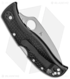 Spyderco LeafJumper Lock Back Knife Black FRN (3" Satin Serr VG-10) C262SBK -Spyderco Sales Spyderco LeafJumper LB Black FRN Satin Serr BHQ 175395 jr side