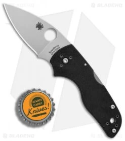 Spyderco Lil' Native Lockback Knife (2.5" Satin) C230MBGP -Spyderco Sales Spyderco Lil Native Black G10 satin BHQ 78706 er bottlecap