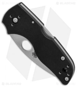 Spyderco Lil' Native Lockback Knife (2.5" Satin) C230MBGP -Spyderco Sales Spyderco Lil Native Black G10 satin BHQ 78706 er spine
