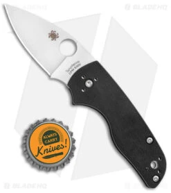 Spyderco Lil' Native Slip Joint Knife Black G-10 (2.4" Satin) C230NLGP -Spyderco Sales Spyderco Lil Native SJ Black G 10 Satin BHQ 121039 jr bottlecap