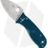 Spyderco Lil' Temperance 3 K390 Compression Lock Knife Teal (2.9" Stonewash) -Spyderco Sales Spyderco Lil Temperance 3 Compression Lock Blue Satin BHQ 179352 jr
