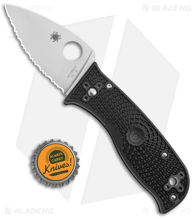 Spyderco Lil' Temperance 3 Lightweight Knife Black FRN (2.9" Satin Serr) C69SBK3 6 Spyderco Lil' Temperance 3 Lightweight Knife Black FRN (2.9" Satin Serr) C69SBK3 - Image 4