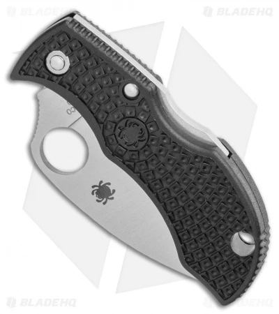 Spyderco ManBug Wharncliffe Lightweight Black FRN Knife (1.95" Satin) MBKWP 4 Spyderco ManBug Wharncliffe Lightweight Black FRN Knife (1.95" Satin) MBKWP - Image 2
