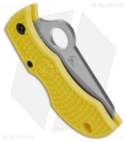 Spyderco Manbug Salt H2 Lightweight Knife Yellow (1.9" Satin Full Serr) MYLS -Spyderco Sales Spyderco Manbug Salt H2 Lightweight Knife Yellow 1in Satin Full Serr BHQ 50835 td side