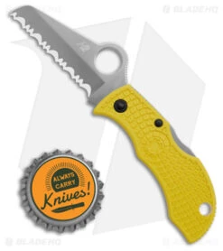 Spyderco Manbug Salt H2 Lightweight Knife Yellow (1.9" Satin Full Serr) MYLS -Spyderco Sales Spyderco Manbug Salt H2 Lightweight Knife Yellow 1in Satin Full Serr BHQ 50835 td size