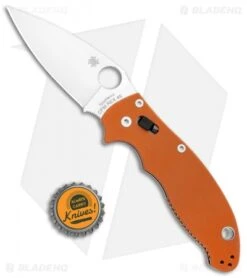 Spyderco Manix 2 Ball Bearing Lock Knife Orange G-10 (3.4" Satin REX 45) Sprint -Spyderco Sales Spyderco Manix 2 Ball Bearing Orange G 10 Satin C101GPBORE2 BHQ 106180 jr bottlecap