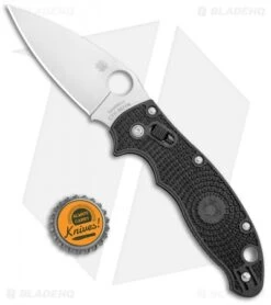 Spyderco Manix 2 Knife Black 86mm (3.37" Satin CTS-BD1N) C101PBK2 -Spyderco Sales Spyderco Manix 2 Black Satin BD1 C101PBK2 BHQ 14688 jr bottlecap
