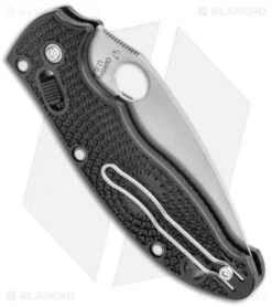 Spyderco Manix 2 Knife Black 86mm (3.37" Satin CTS-BD1N) C101PBK2 -Spyderco Sales Spyderco Manix 2 Black Satin BD1 C101PBK2 BHQ 14688 jr side