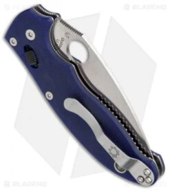 Spyderco Manix 2 Knife Dark Blue G-10 (3.37" CPM-S110V) C101GPDBL2 -Spyderco Sales Spyderco Manix 2 Dark Blue G 10 C101GPDBL2 BHQ 33051 jr side