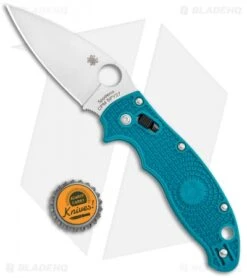 Spyderco Manix 2 Lightweight Ball Lock Knife Blue FRCP (3.4" Satin SPY27) -Spyderco Sales Spyderco Manix 2 Lightweight Ball Lock Blue FRCP Satin BHQ 106182 jr bottlecap